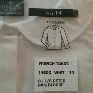 Girl's White Long Sleeve Shirt